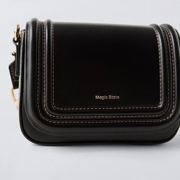 Zara Basic Mini Crossbody Bag Black Magic State - Picture 1 of 8